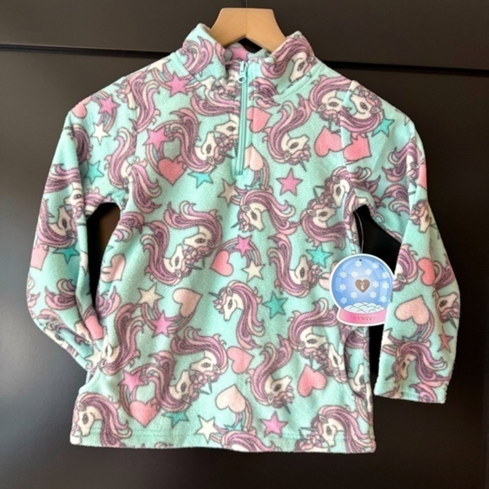 NWT Btween girls size 6 soft fleece 1/4 zip top
